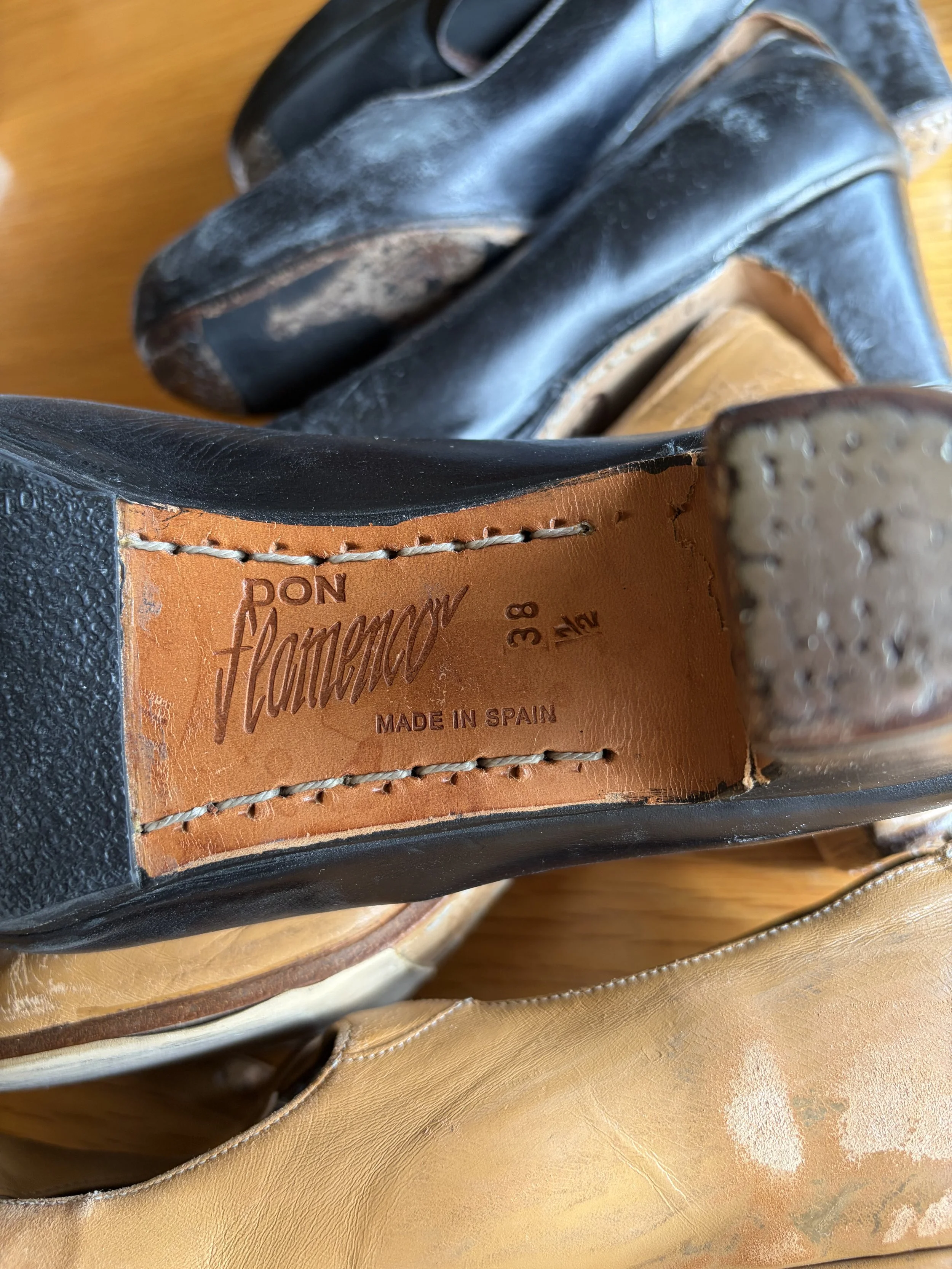 Soles of flamenco shoes