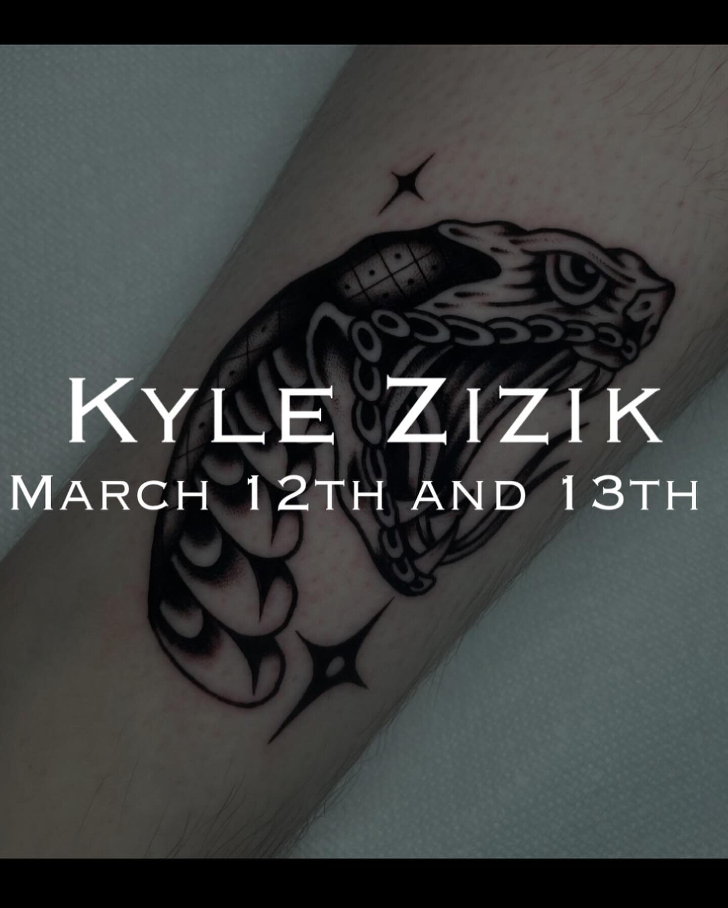@ziziktattoos is coming to guest with us March 12th and 13th! Swipe to see his available flash, or reach out to him directly for something custom!