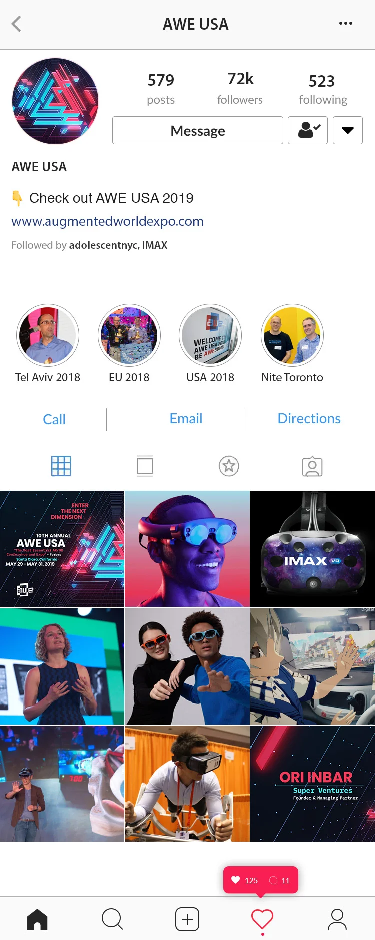 Social screenshot of AWE 2019 visual theme designs