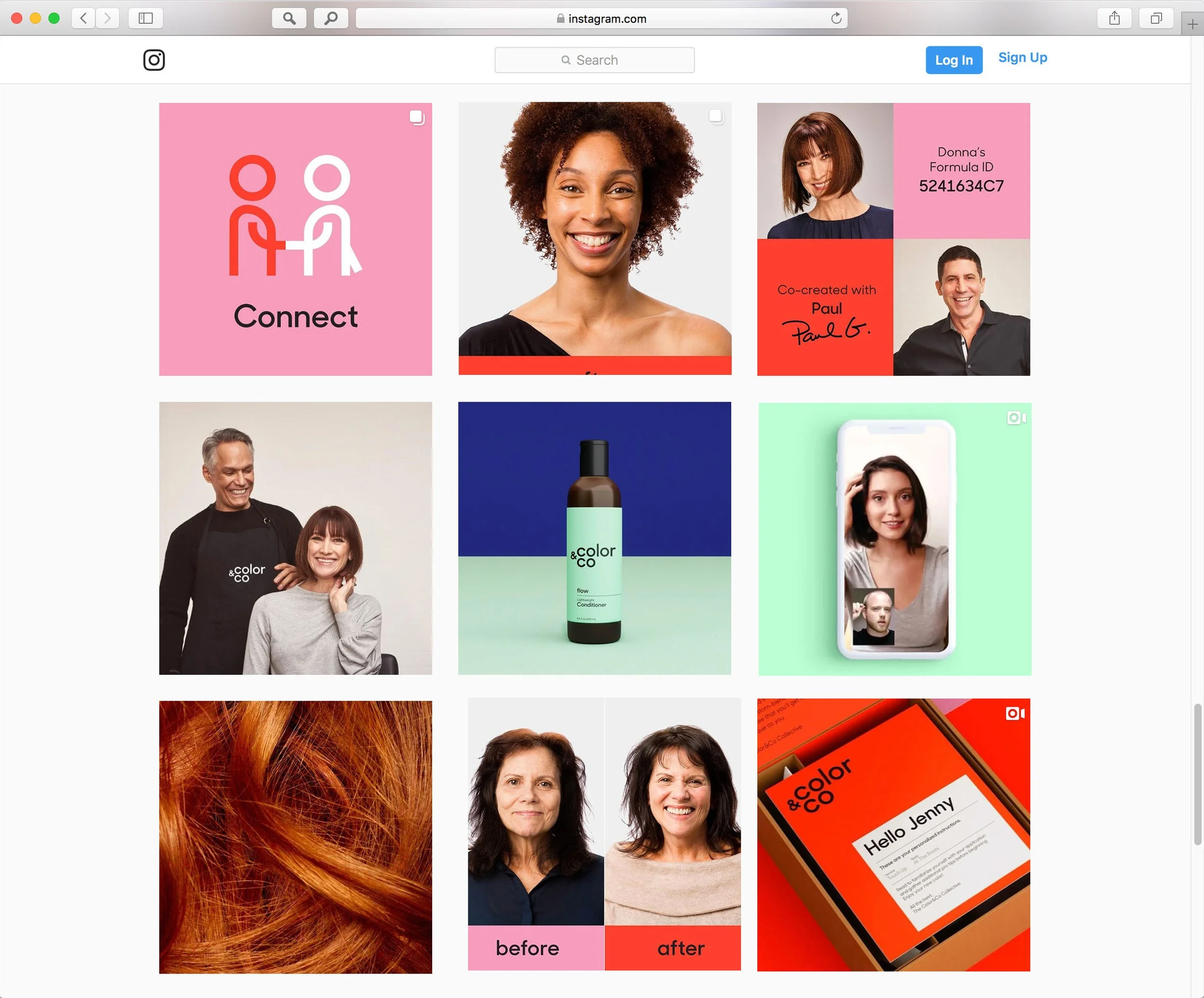 Design style frame 01 for Color & Co social media