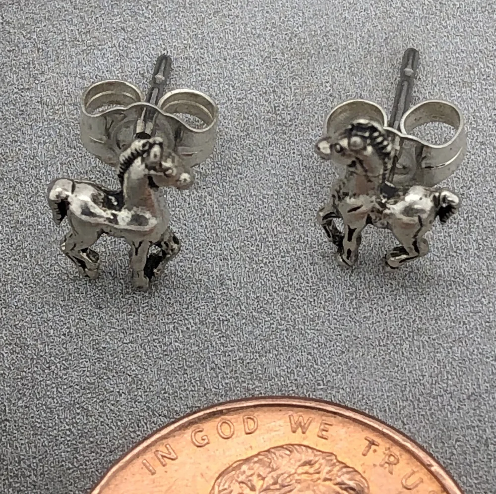 Sterling Silver Double Huggie Hoop Post Earrings 10x5mm