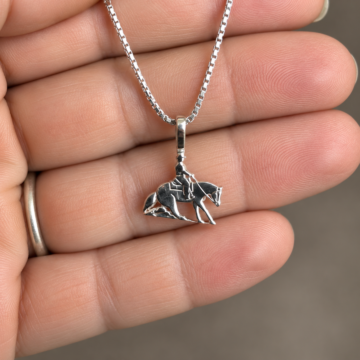 Silver Simple bail Reiner Pendant in Hand.png