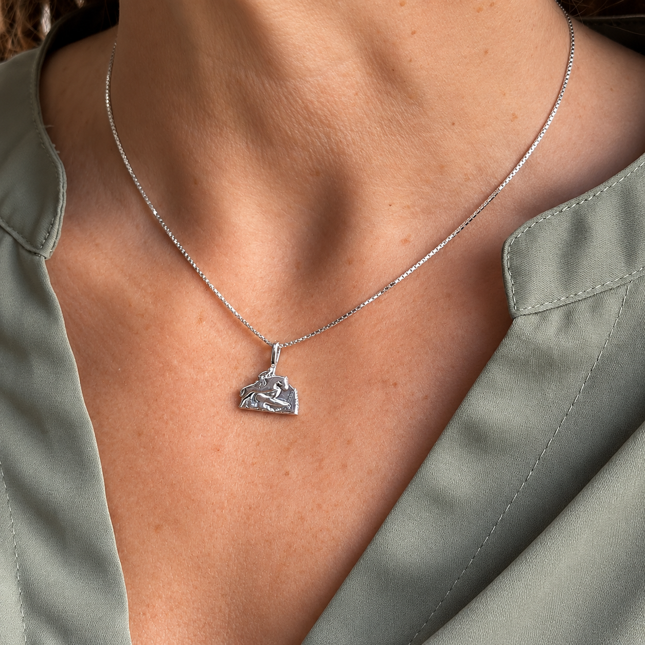 Silver Simple Bail Eventing Pendant on Model.png