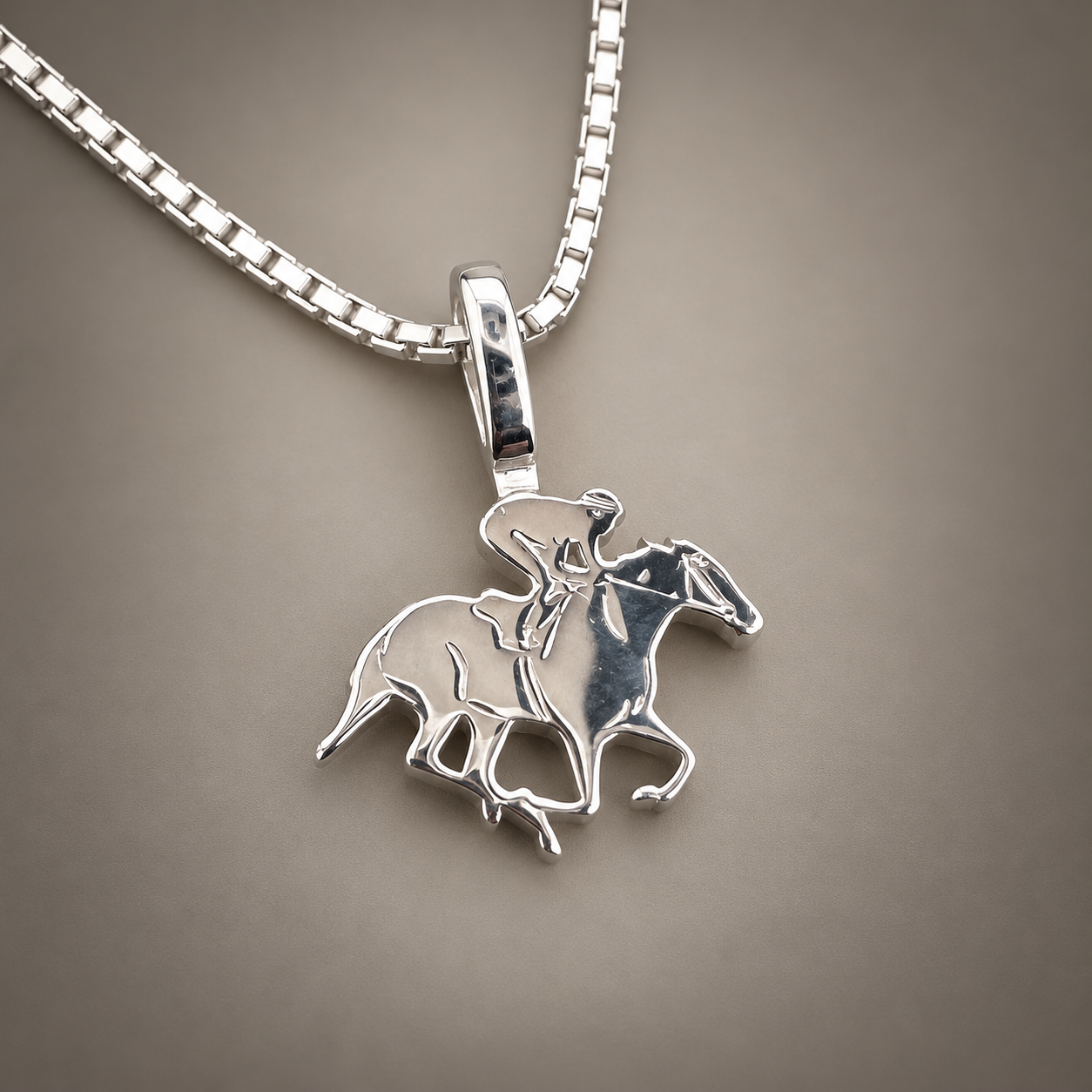 Silver Simple Bail Race Horse Pendant.png