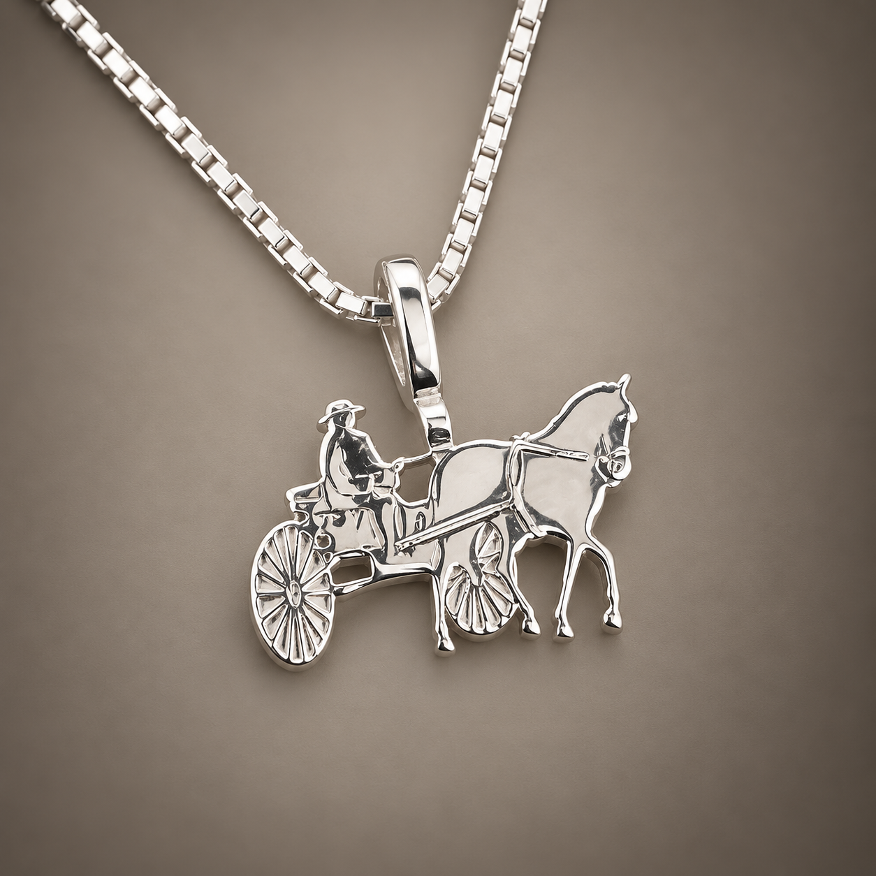 Carriage Horse Simple Bail Necklace