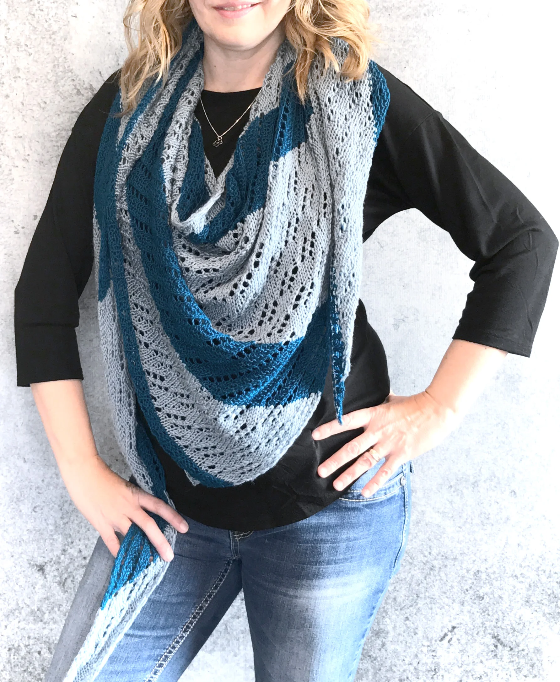PDF Pattern: Pacioli Knit Asymmetric Triangle Shawl
