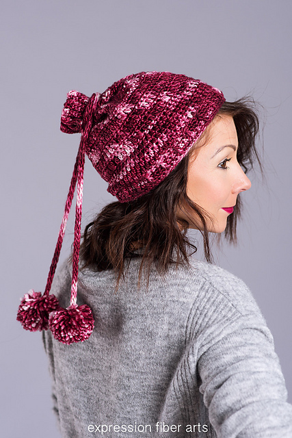 Cranberry Cream Cowl Hat