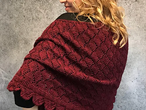 PDF Pattern: Caleen (Leaf) Knit Crescent Shawl