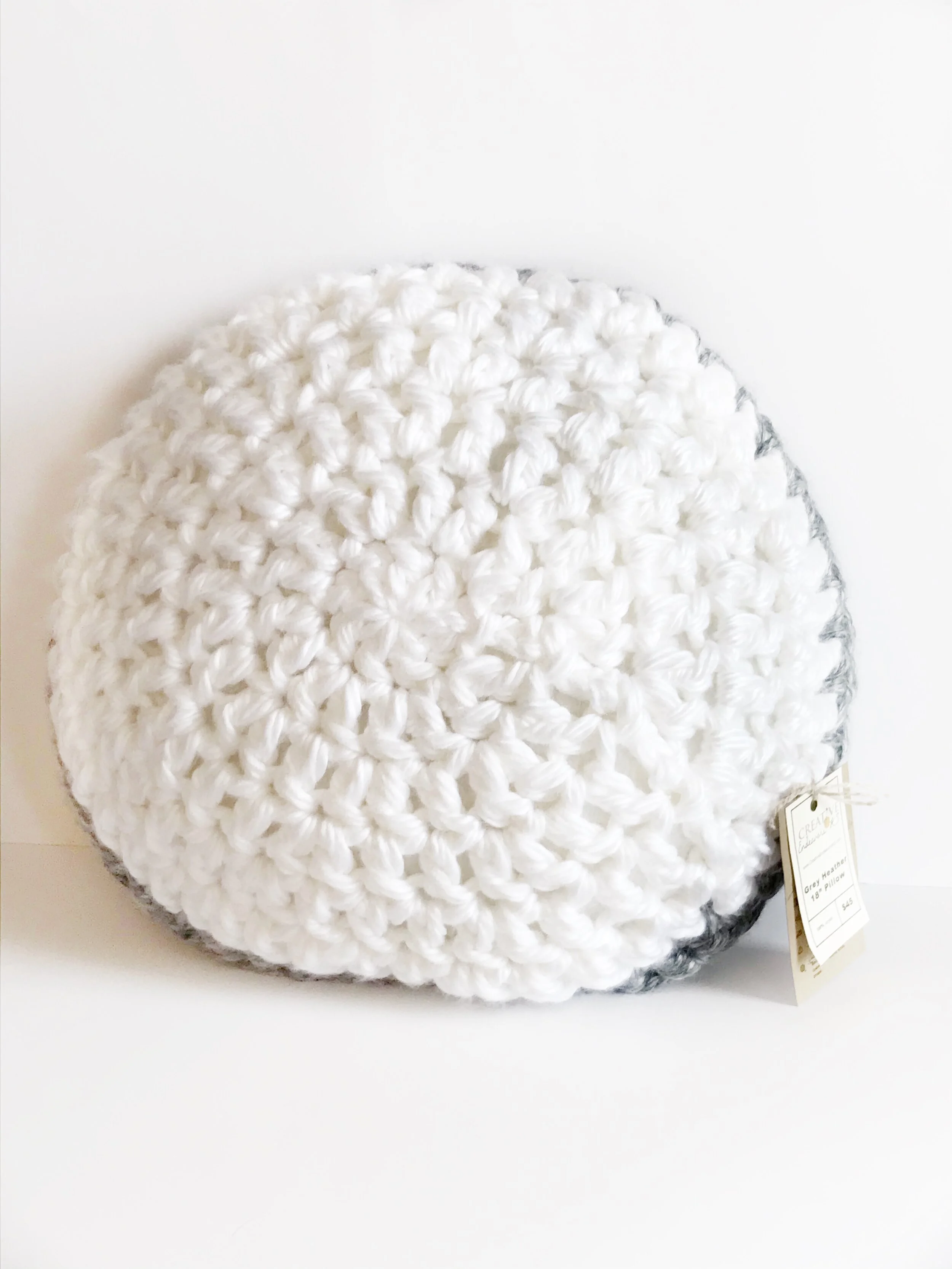 Grey Heather 18" Round Pillow