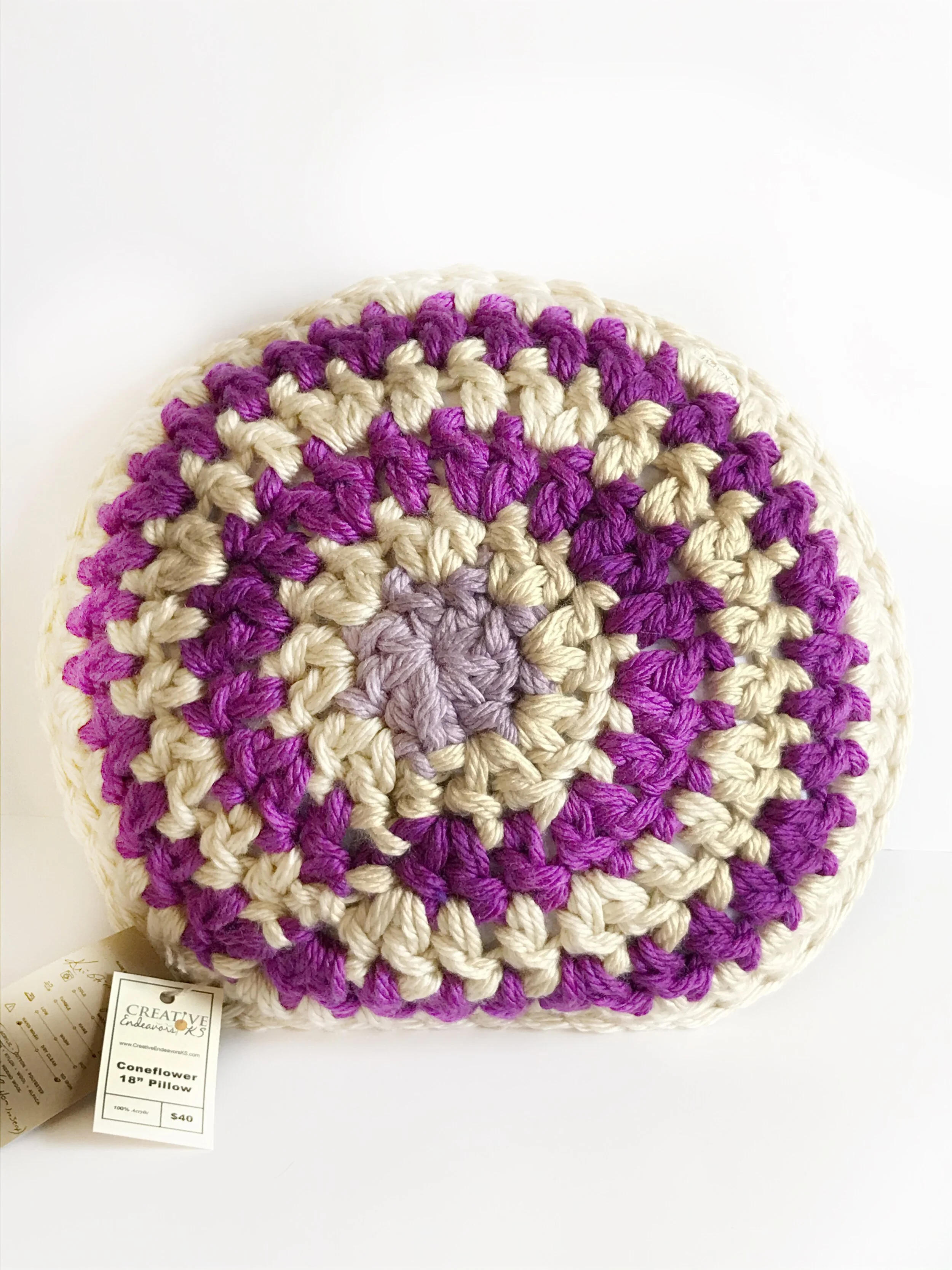 Coneflower 18" Round Pillow