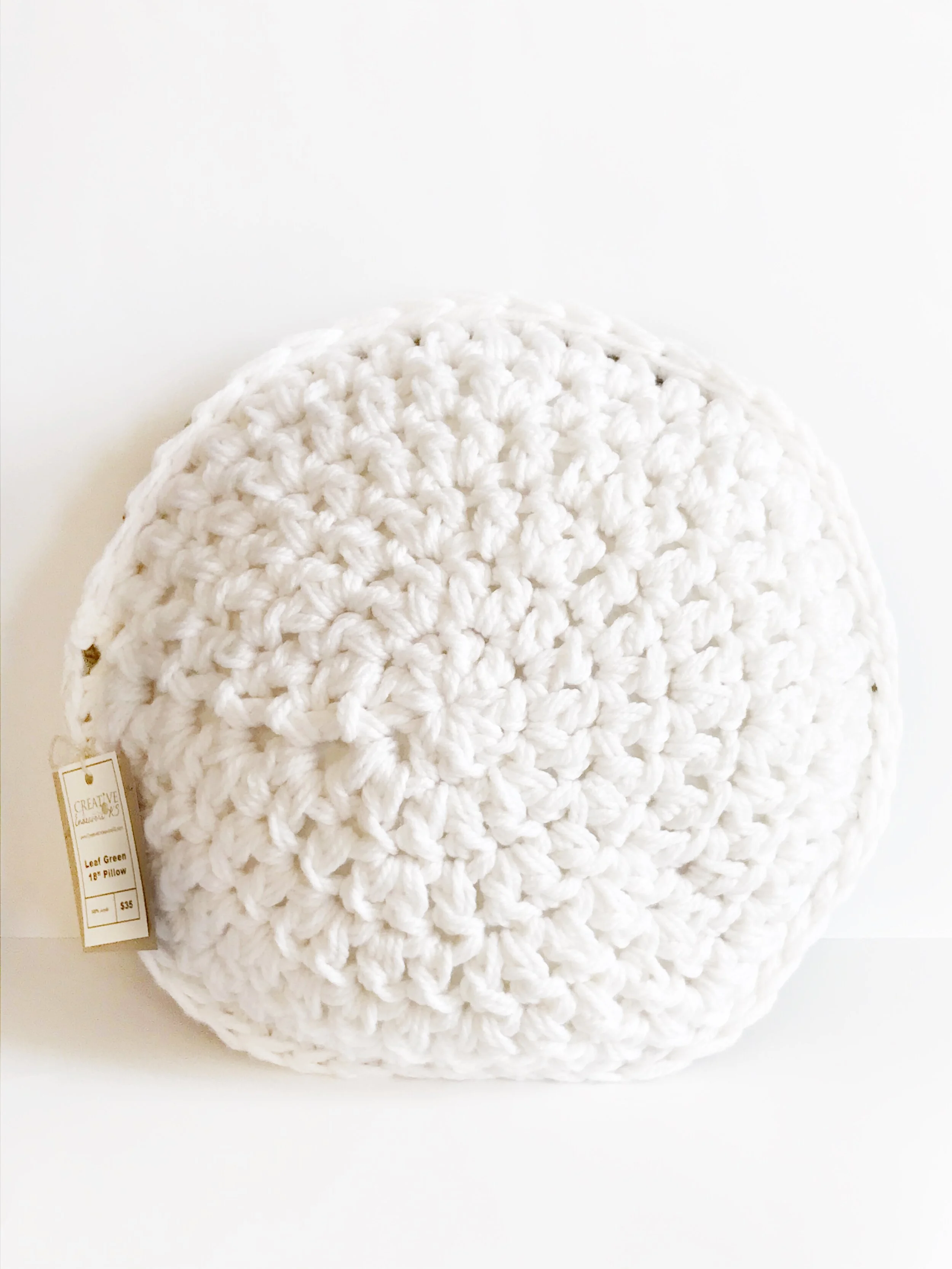 Leaf Green 18" Round Pillow