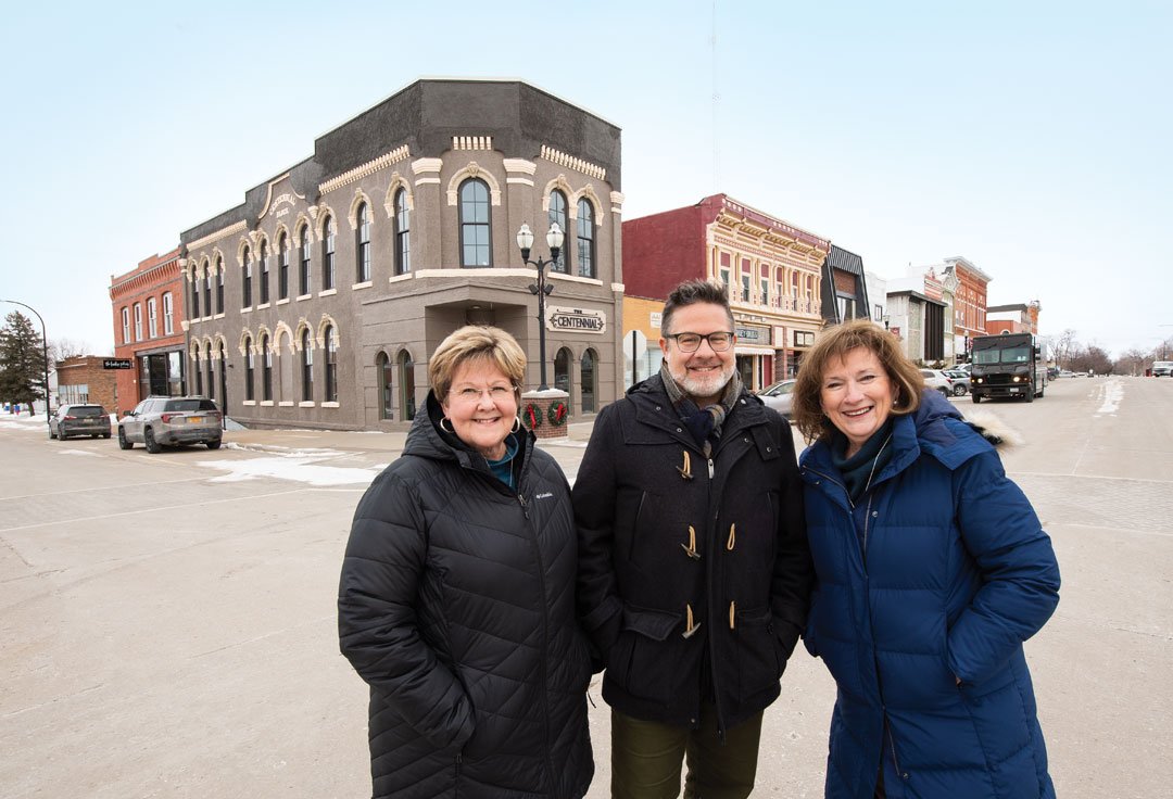   From left, Deb McGinn, Matt Wetrich and Jacque Andrew. McGinn and Andrew are board members of Why Not Us LLC, the group that purchased and renovated the Centennial Block building. Wetrich is executive director of Jefferson Matters: A Main Street an