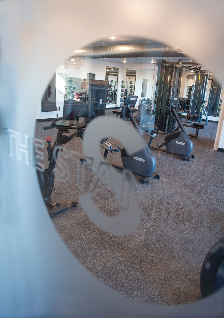  A fitness center includes a variety of workout equipment.  Photo by Duane Tinkey 