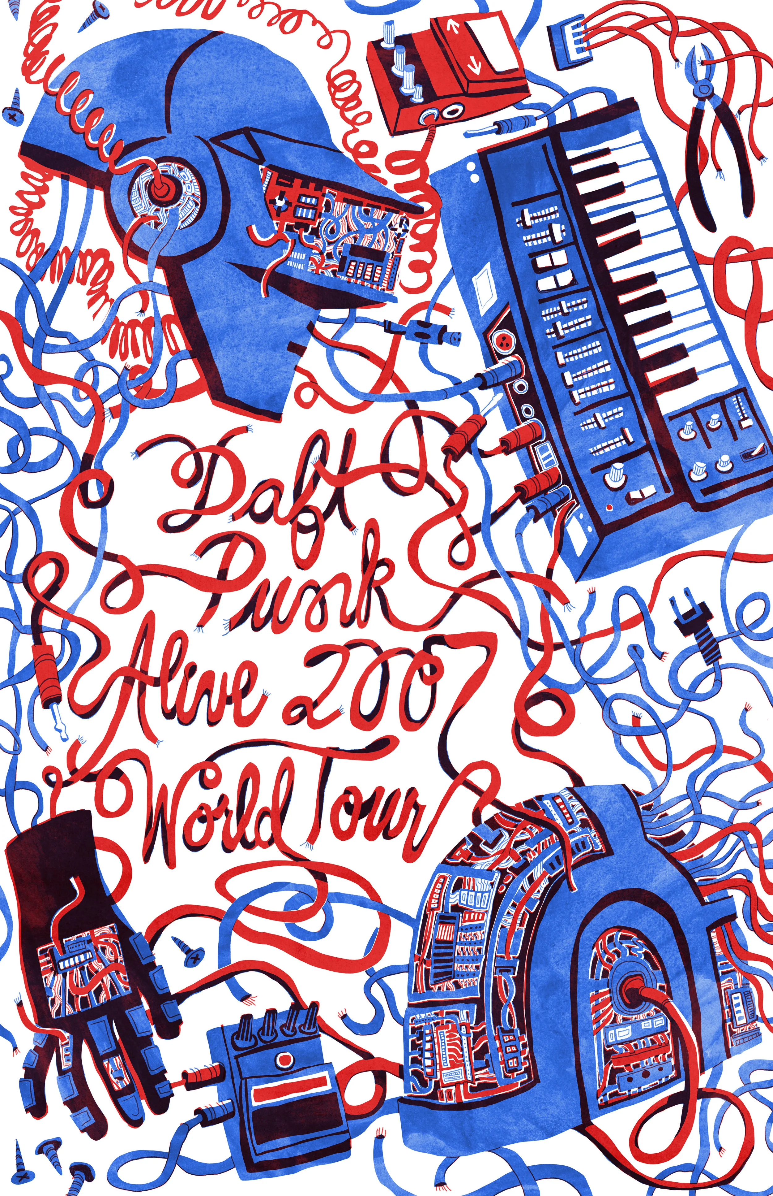 Daft Punk Alive 2007 World Tour Mock Poster, 2018
