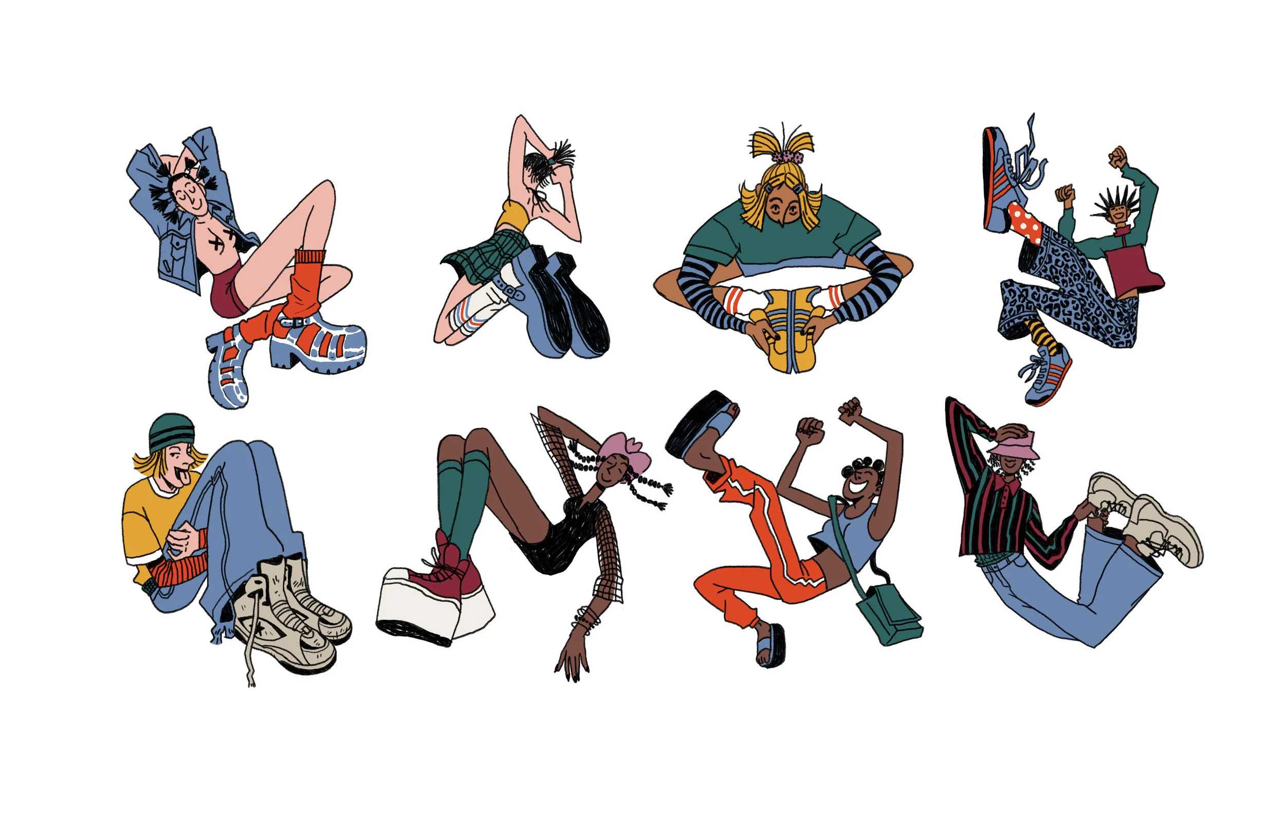 90's Fashion Spot Illustrations