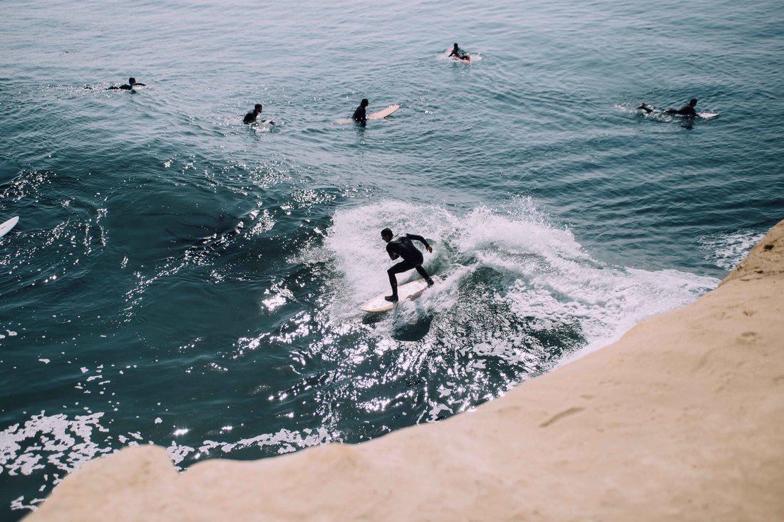 Surfers in Santa Cruz