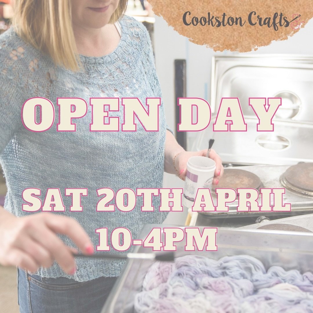 Looking forward to next weekend&rsquo;s Open Day!

I&rsquo;m going to set things up so I can do some dye demos throughout the day.  I&rsquo;ll also be giving advice on patterns and will have all the samples out so you get some pattern inspiration. 

