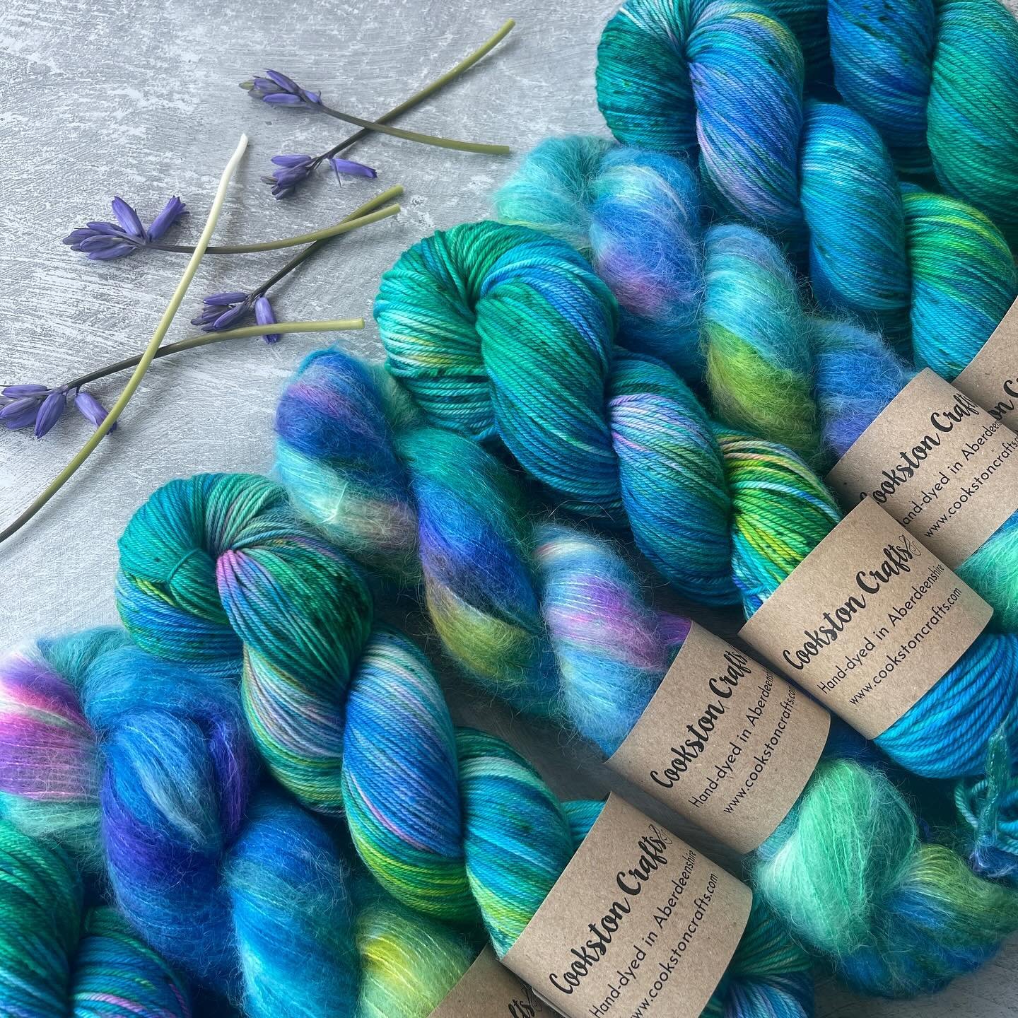 Peacock is back in stock 🦚 

It&rsquo;s available on fingering and double knit Merino Nylon and also suri alpaca laceweight yarn. 

This was originally a Treat Box yarn from last year but it&rsquo;s become a firm favourite - I&rsquo;ve included some