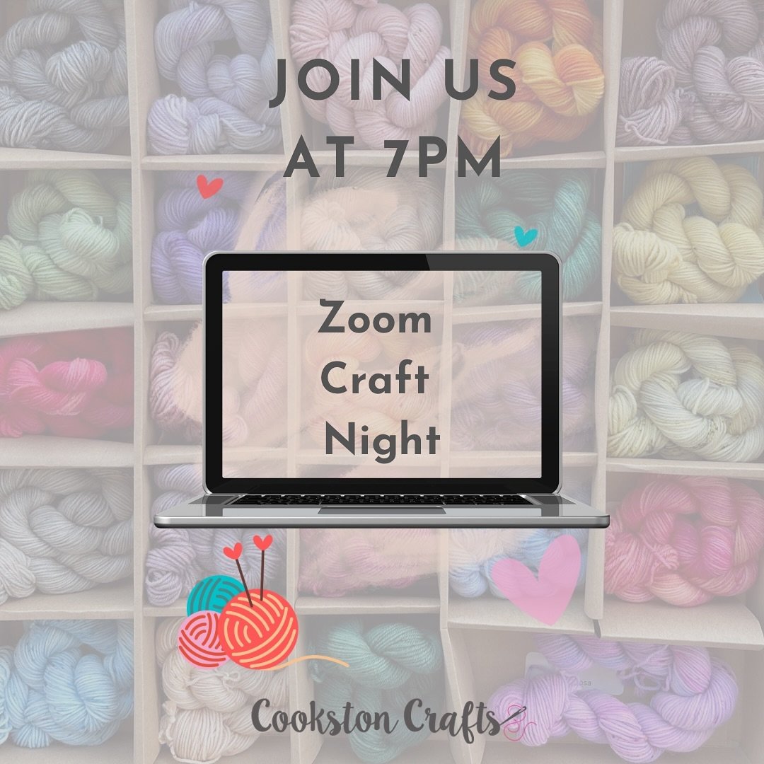 It&rsquo;s time for Zoom Craft Night&hellip;..Tonight at 7pm

You are all very welcome to join us to chat about our makes, what we&rsquo;ve been watching / reading and have a blether! 

I&rsquo;ll pop the link in my stories but you can find it in my 