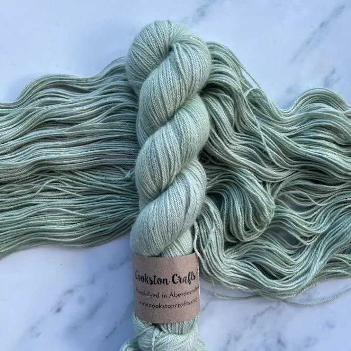 Eucalyptus - Baby Alpaca Silk and Cashmere Fingering Weight Hand Dyed Yarn