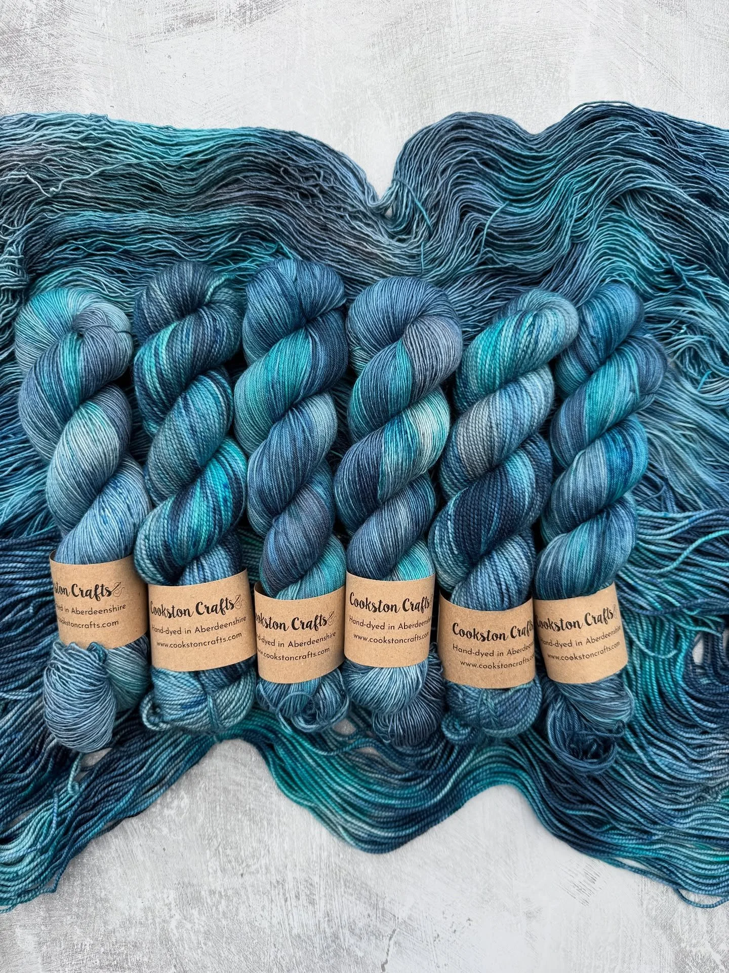 Introducing a new colourway&hellip;..Hackley 🌊 

Moody blues and dark grey blend with bright turquoise in this beautiful yarn inspired by the sea at Hackley Bay, a not so secret beach near here. 

I&rsquo;ve got fresh batches of this on double knit 
