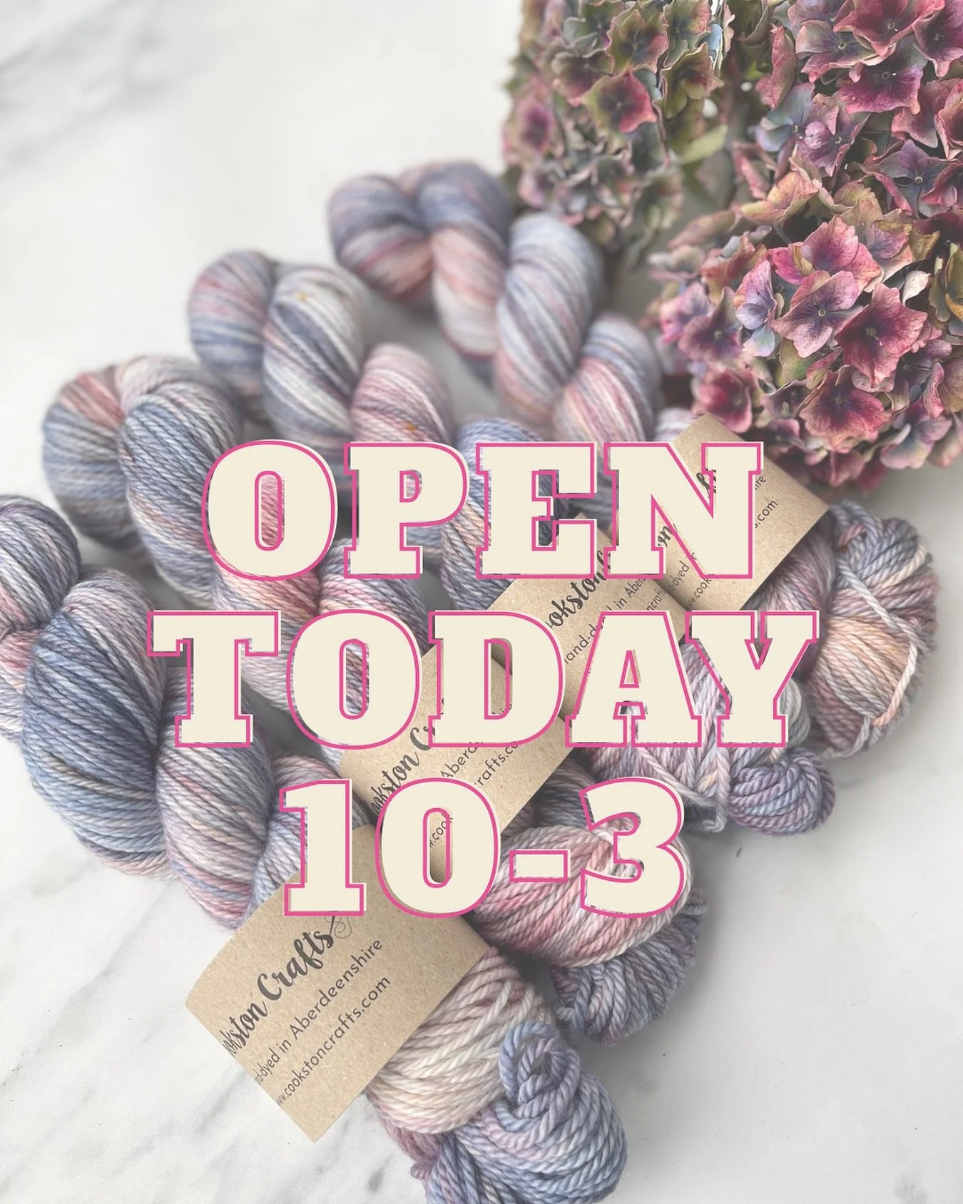 Sorry I&rsquo;ll be closing a bit earlier today at 3pm. 

I have a mountain of yarn to twist so pop in and keep me company 😂

#cookstoncrafts #ellon #aberdeenshire
