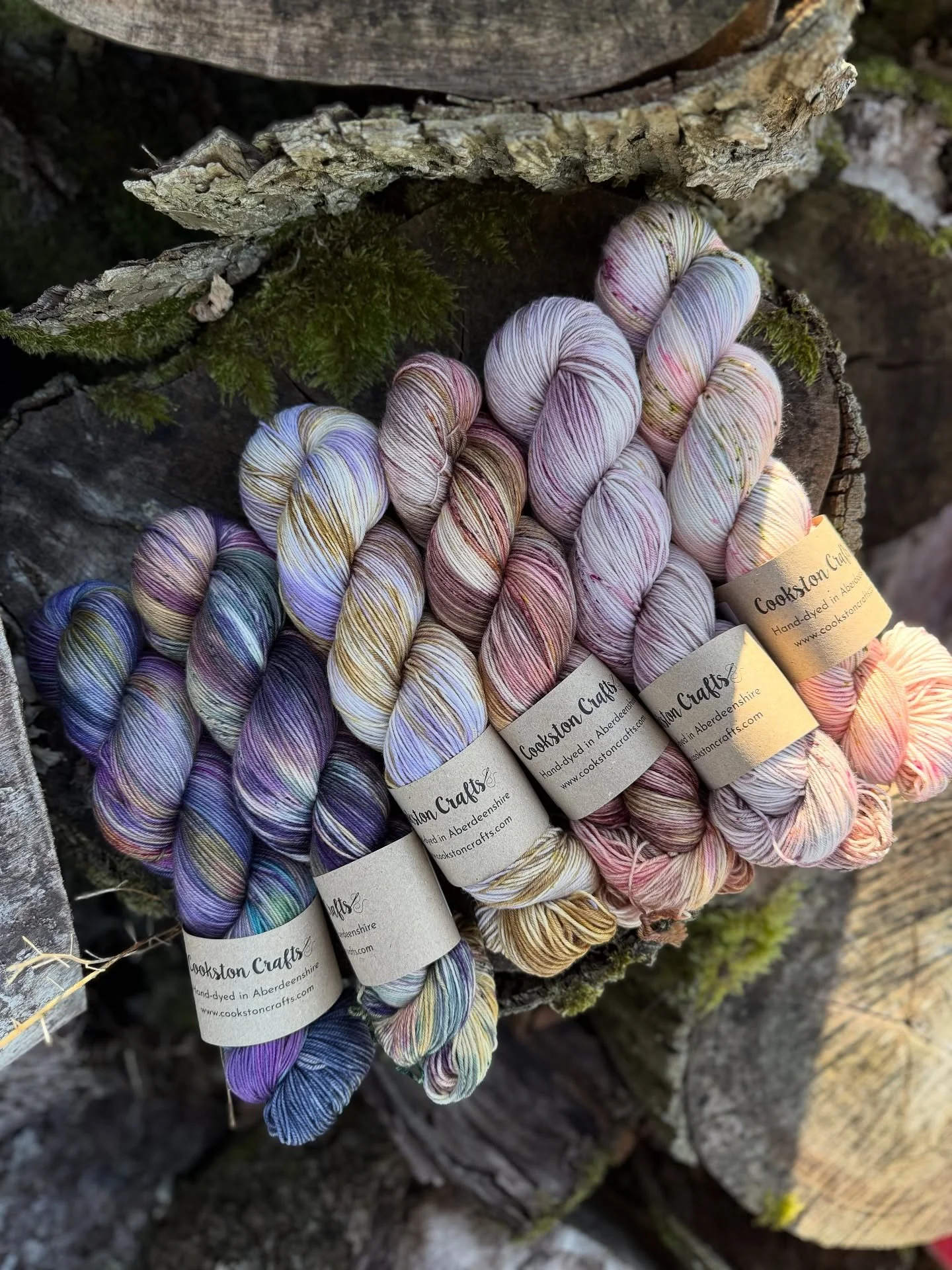 So many new yarns are coming with me to @glasgowschoolofyarn this weekend

(I&rsquo;m officially at the stage - will it all fit in the Volvo!?)

New colourways and some old favourites too&hellip;

From left to right: 
Hidden Treasure
Enchanted Forest
