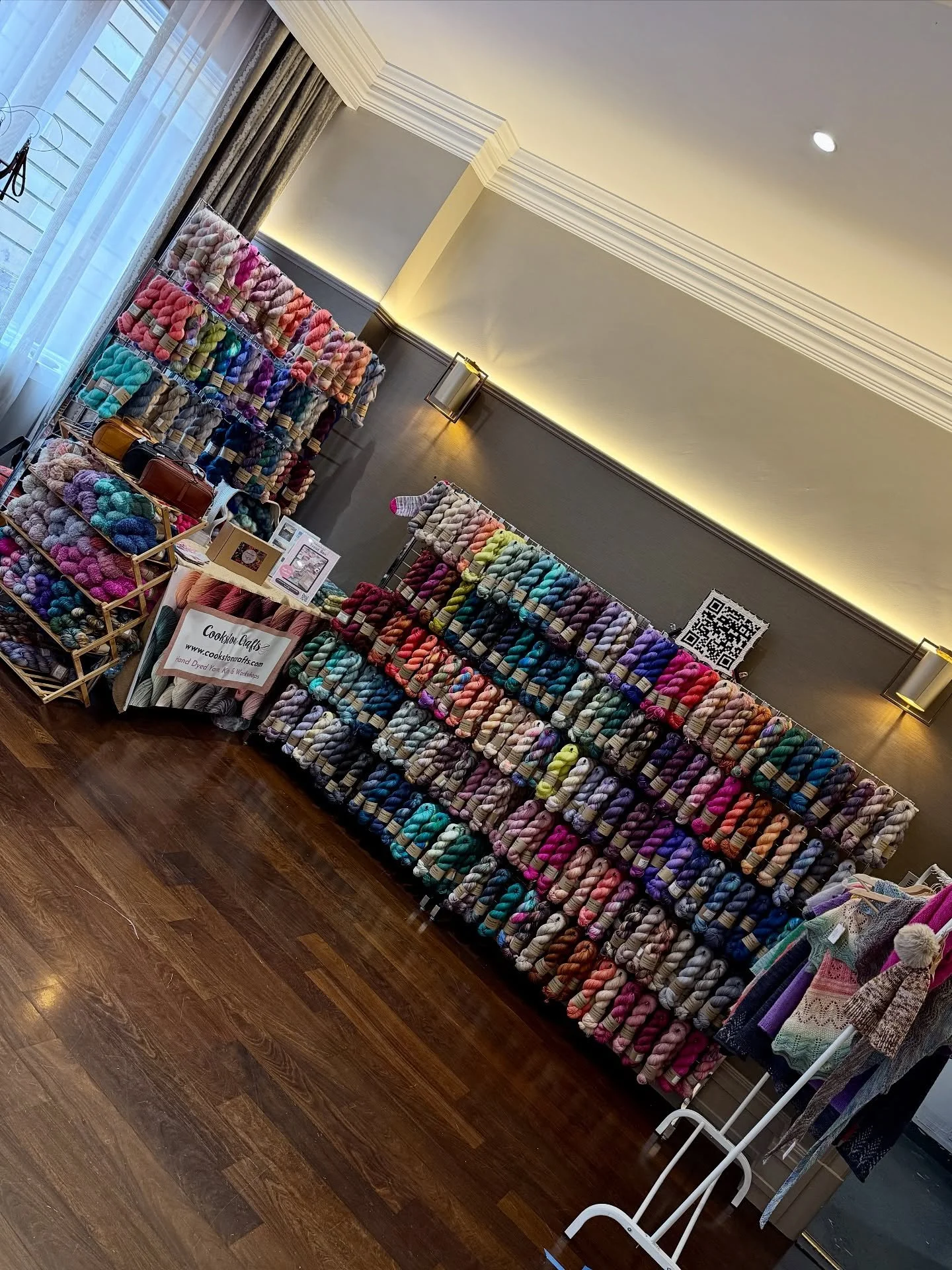 All set up and ready to go at @glasgowschoolofyarn 

You can find us in the Reception Room this year - to the right of the first flight of stairs.

Looking forward to seeing you all 😀🥰

#glasgowschoolofyarn #yarnshow #cookstoncrafts #yarnfestival