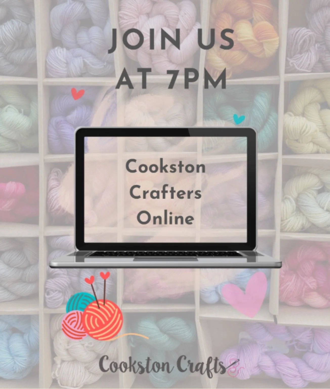 Zoom Craft Nights have started up again and you&rsquo;d be very welcome to join us tonight at 7pm.

Let me know if you&rsquo;d like the zoom link and password.

#zoomknitnight #onlineknitgroup #knitandnatter #craftgroup #cookstoncrafters