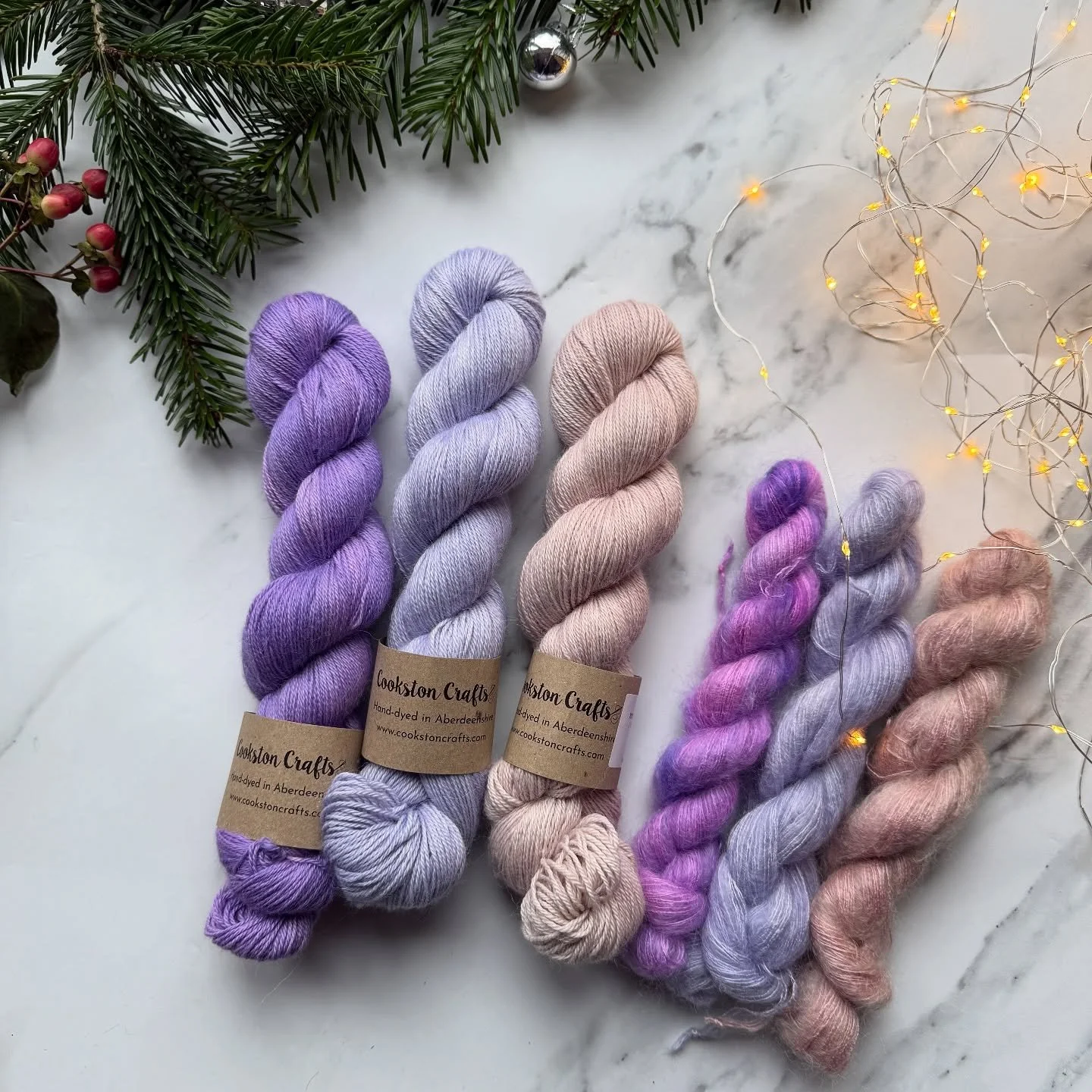 As well as kits for this years Hiberknit shawl, I&rsquo;ve updated the kits for last years shawl, Glowhair Frost. 

I&rsquo;ve included some photos of customers completed shawls to show how beautiful this project is. 

All of these are in stock and r