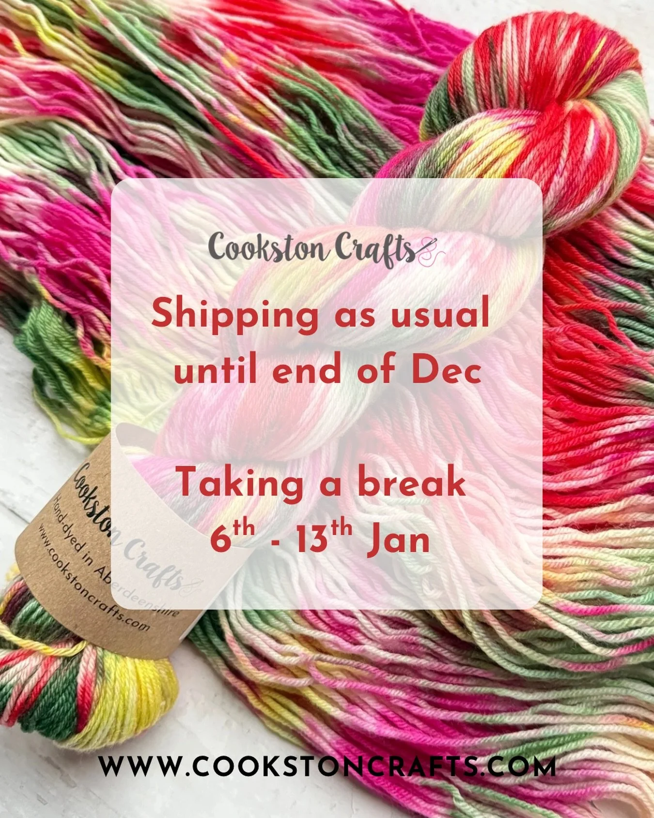 I&rsquo;m continuing to ship out parcels throughout December. 🎄🤶

Anything ordered now will be upgraded to tracked 24 but I can&rsquo;t guarantee it will arrive before Christmas. 

I&rsquo;ll then take a week off in January. 

Just a reminder too, 