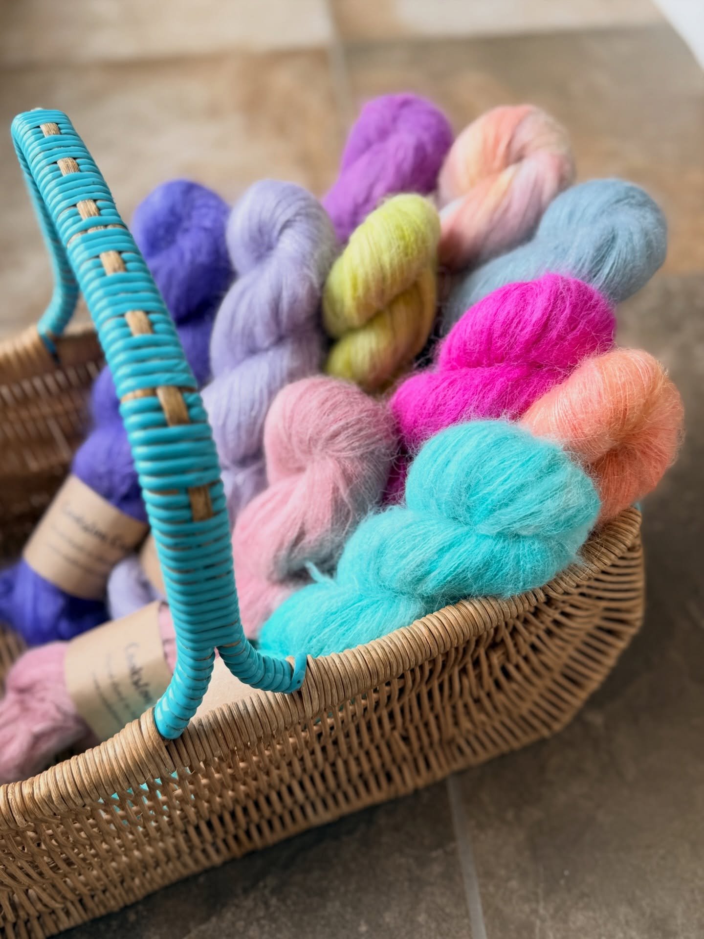 What will be in your shopping basket this weekend?

I&rsquo;m preparing some new stock for a &lsquo;Meet the Maker&rsquo; event at @flockandsaunter this Saturday in Aberlour, 10-4pm.

I&rsquo;ll have lots of hand dyed yarns, samples and will be doing