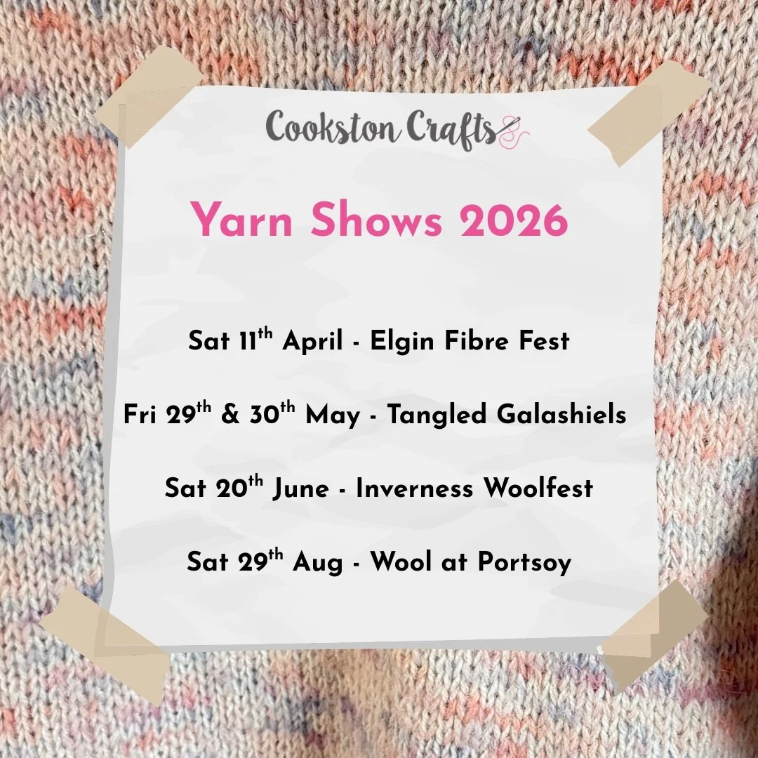 Some dates for the diary&hellip;.

Sat 11th April - @elginfibrefest 

Fri 29th &amp; 30th May - @tangledgalashiels

Sat 20th June - Inverness Woolfest

Sat 29th Aug - Wool at Portsoy

I&rsquo;ll be applying for a few more shows later in the year too.