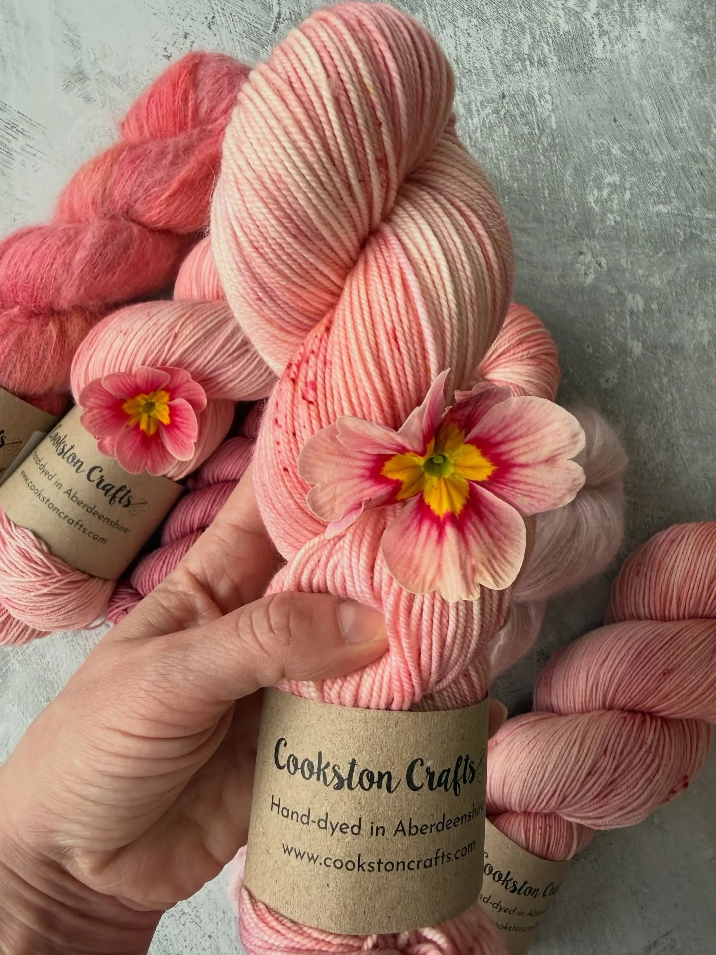 &ldquo;Primula&rdquo;

I treated myself to some pretty pink primulas at the garden centre last week and had a potter around with the dye pots yesterday. 

There&rsquo;s some&hellip;.

fingering weight merino nylon and some co ordinating minis, 

some