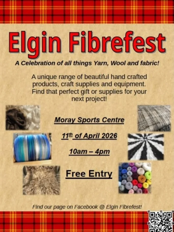 A new exciting yarn show in Elgin on Sat 11th April with free entry and look at the line up&hellip;..

#elginfibrefest #scottishyarnshow #yarnfestival 

1 - Cookston Crafts
2 - Crochet Caledonia
3 - Leafy Laine
4 - Ewenique Fibres
5 - Celestial Bears