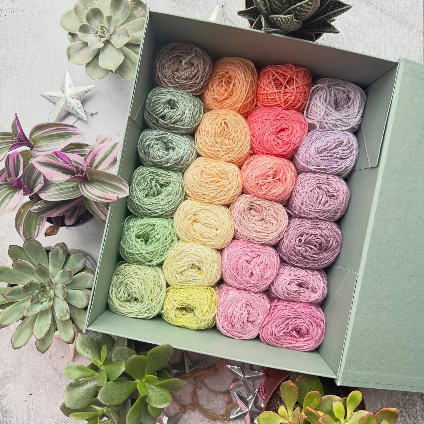 The 2026 Cookston Crafts Advent will launch on Wednesday 15th April. 

Here&rsquo;s a throwback to 2024 - The Succulents Advent 

Having used the advent boxes with windows in the past, I think I prefer these reusable boxes and bagged up mini skeins. 
