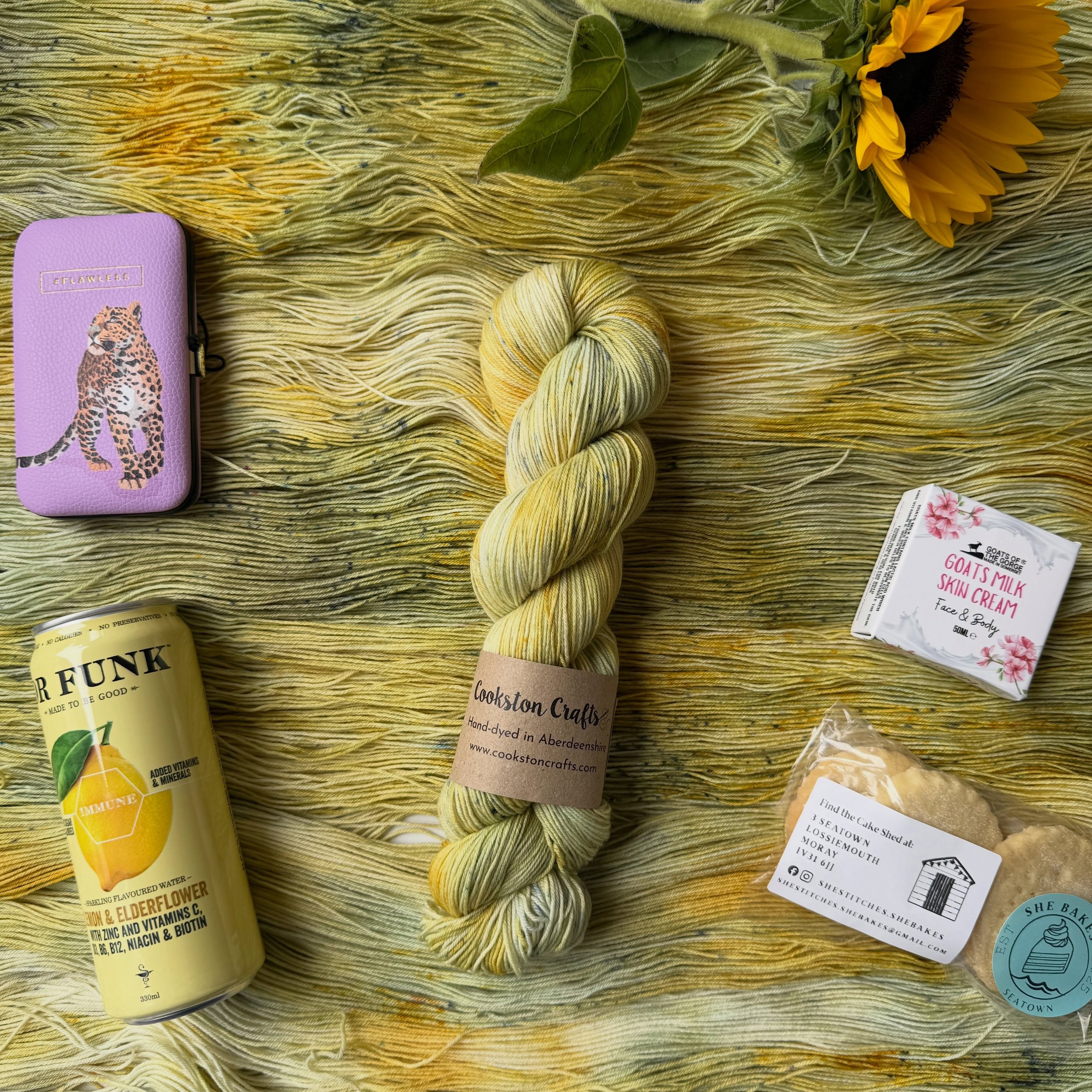 The July Treat Box reveal!!!! 🌻 🍋 ☀️ 

After 6 years of treat boxes every other month, it can be hard to pick a colour that&rsquo;s not been done before. I felt we were a bit lacking on the yellows so went for sunflowers as the inspo.

The yarn was