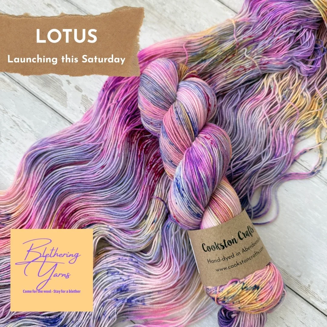 To celebrate the opening of @bletheringyarns this Saturday, I&rsquo;ve dyed this new exclusive new colourway, Lotus.

Faye suggested a lotus as inspiration as they are renowned for growing through murky water into beautiful bright flowers and are a s