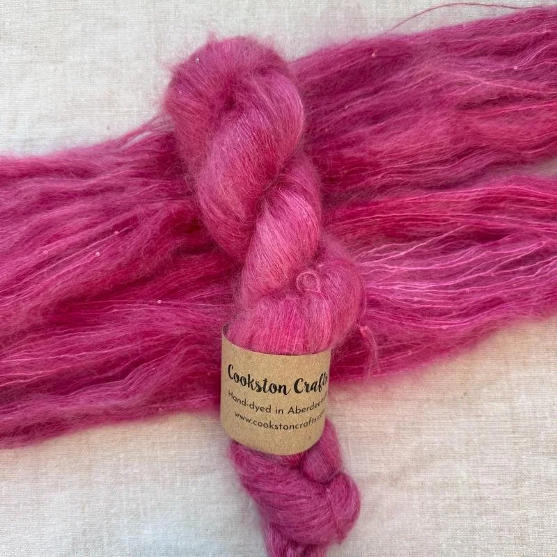 Deep Armeria - Sequin Kid Mohair Merino and Silk Laceweight Yarn