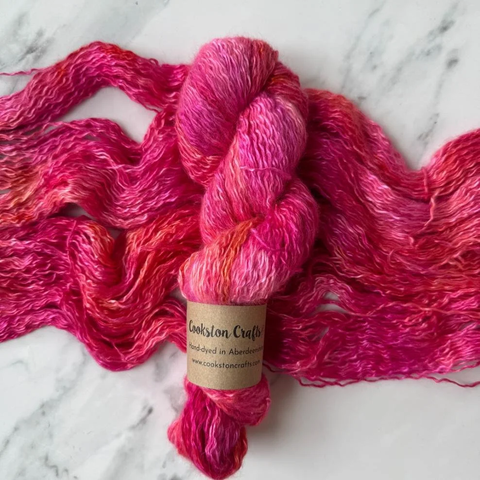 Scarlett - 'Wiggle'  Silk Suri Fingering Weight Yarn
