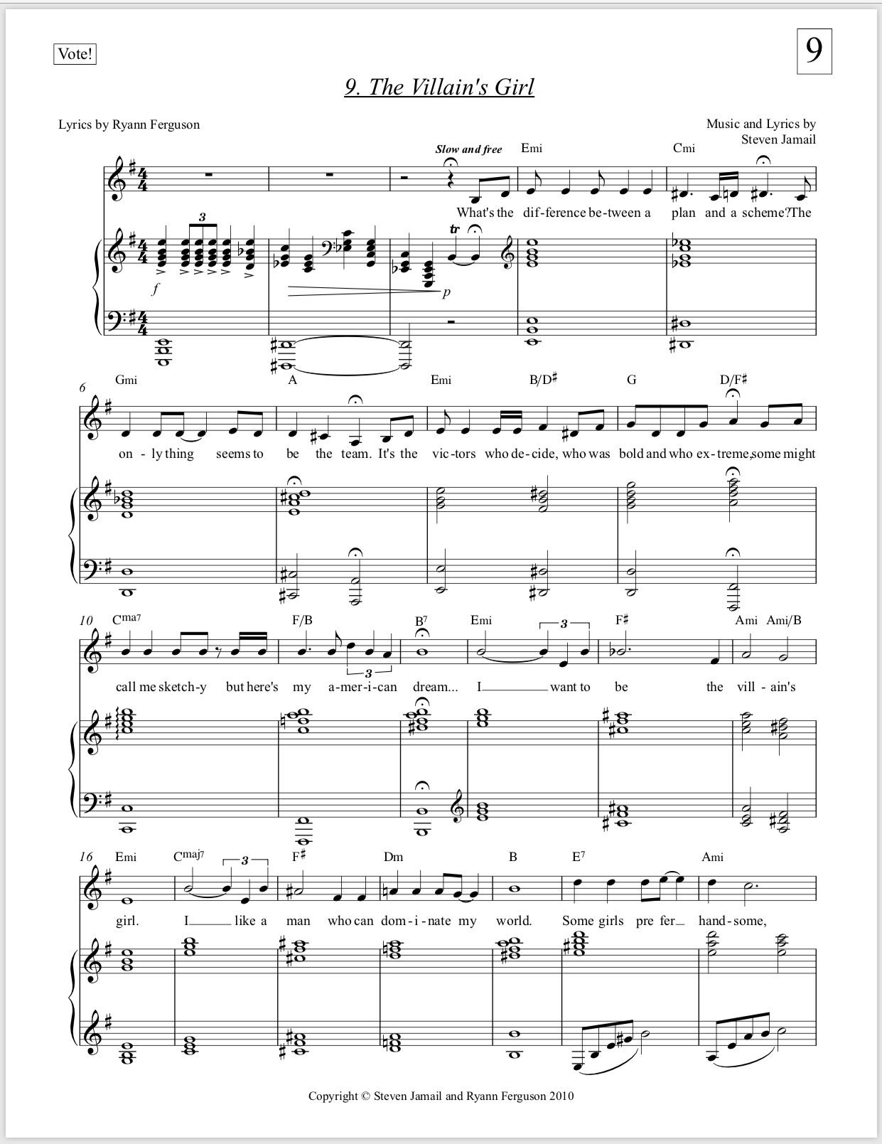 The Villain's Girl - from VOTE!