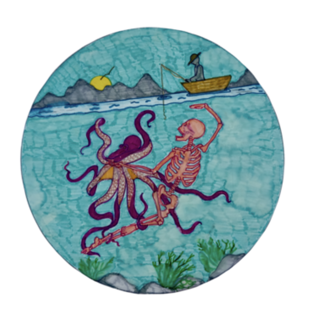 Underwater Skeleton Print