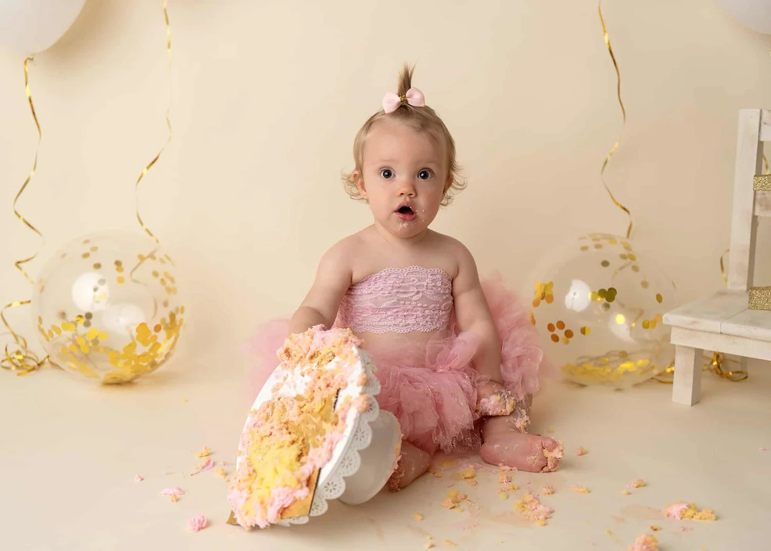 Claire's 1st Birthday Cake Smash | Mars, PA Baby Photographer