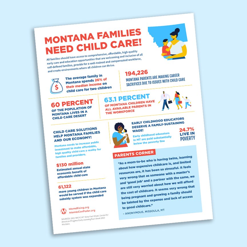 MomsRising Montana Child Care Infographic