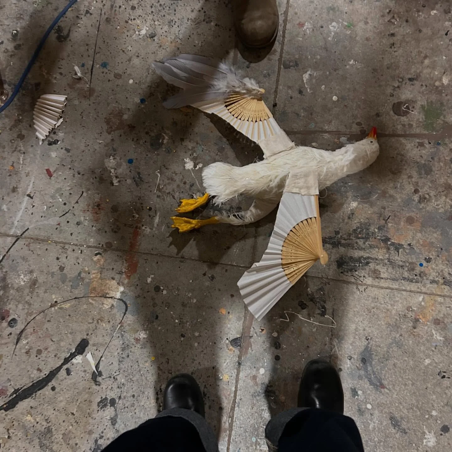 Chekhov&rsquo;s The Seagull is running at @ctetamdrama for four nights only, March 13-16 🪶

Pictured: drop-testing one of our dead seagull props by student Lazlo and mentor artist Kate during one of our final late-night work calls at the theater for