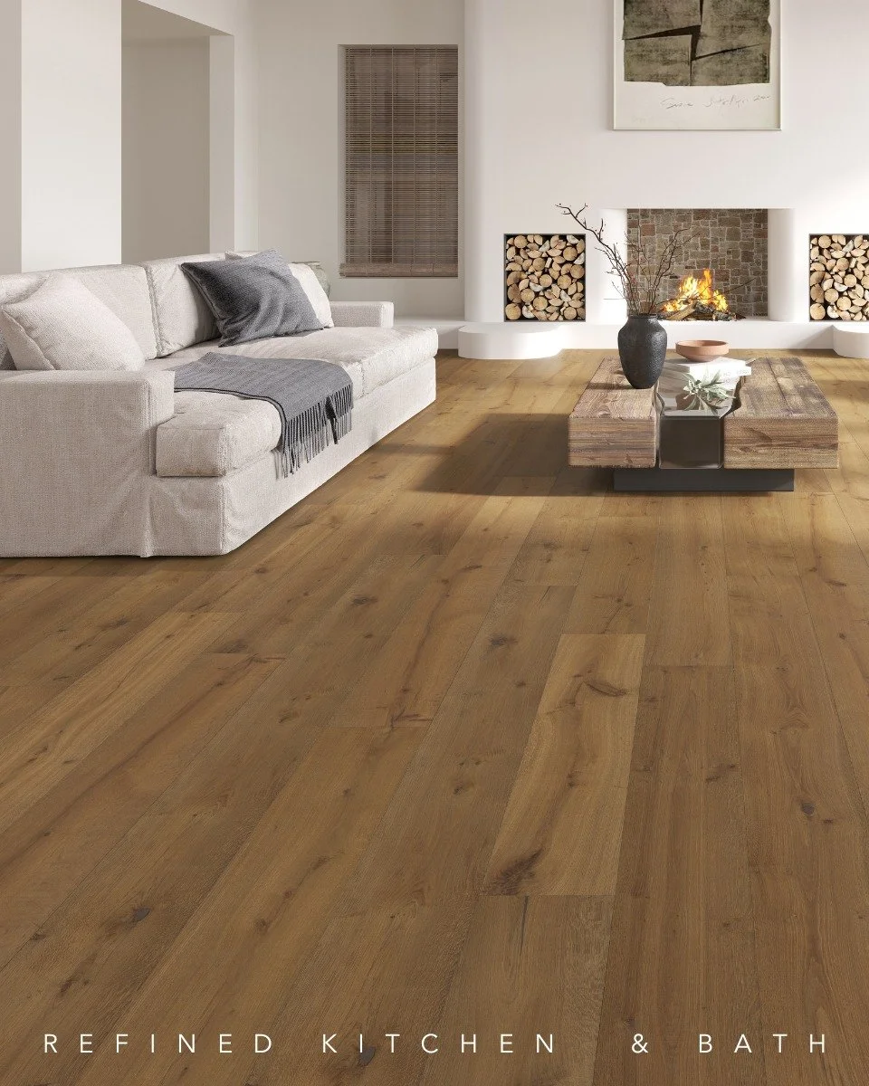 Fall in LOVE with SAVINGS on our TruNorth Engineerd flooring by @fuzionflooring 🍂🪵❤️

TruNorth celebrates the raw beauty of real wood&mdash;nothing fabricated, nothing forced. Featuring TruTexture, each 8 1/2&quot; wide White Oak plank reveals the 
