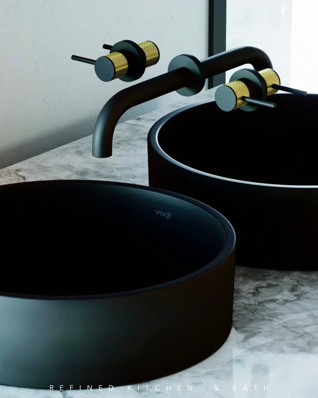 The glitz and glamour of the Roaring 20&rsquo;s influenced Vogt's Drava collection&rsquo;s rich texture, fine details and elegant lines. Adding an elegant touch to any powder room, the Drava collection evokes the architecture of sleek champagne flute