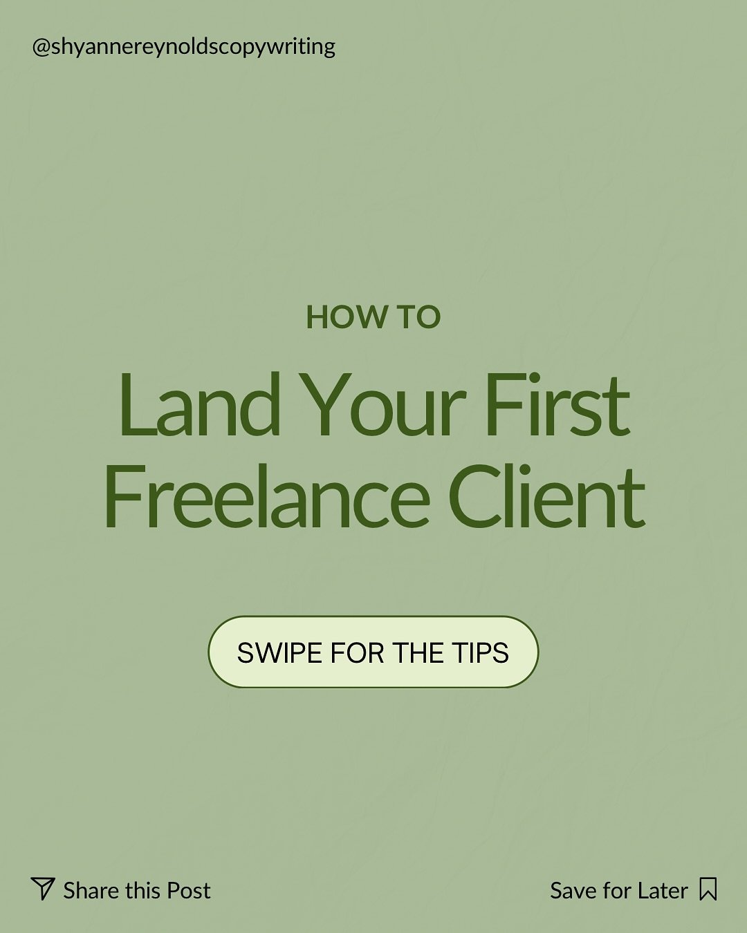 SAVE this post and implement it into your weekly routine to start landing freelancing clients and grow your business! 🚀🙌

Follow @shyannereynoldscopywriting for more freelancing, seo, content writing, and copywriting tips!

#seotips #copywritingtip