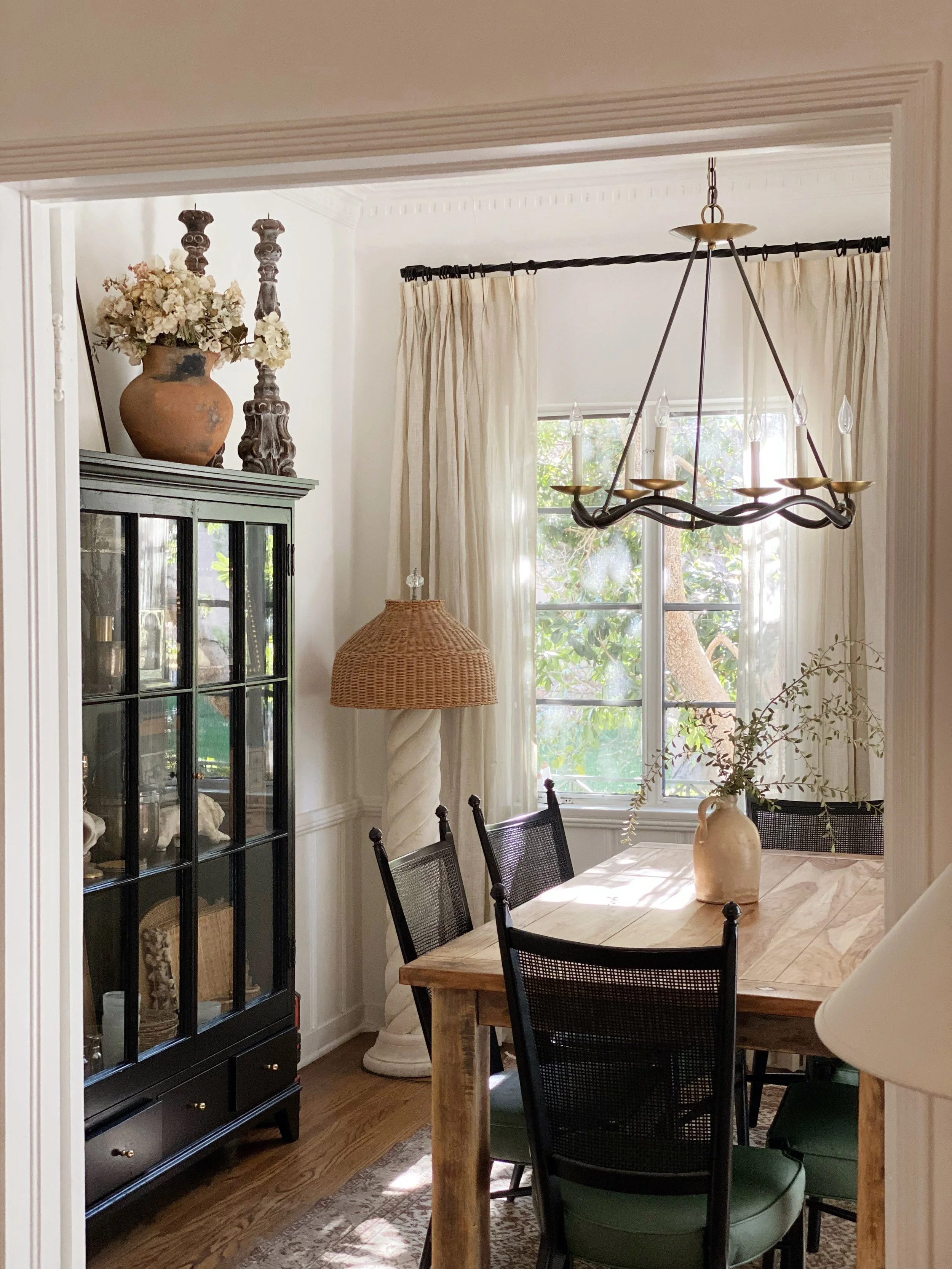 Dining room layout and family room