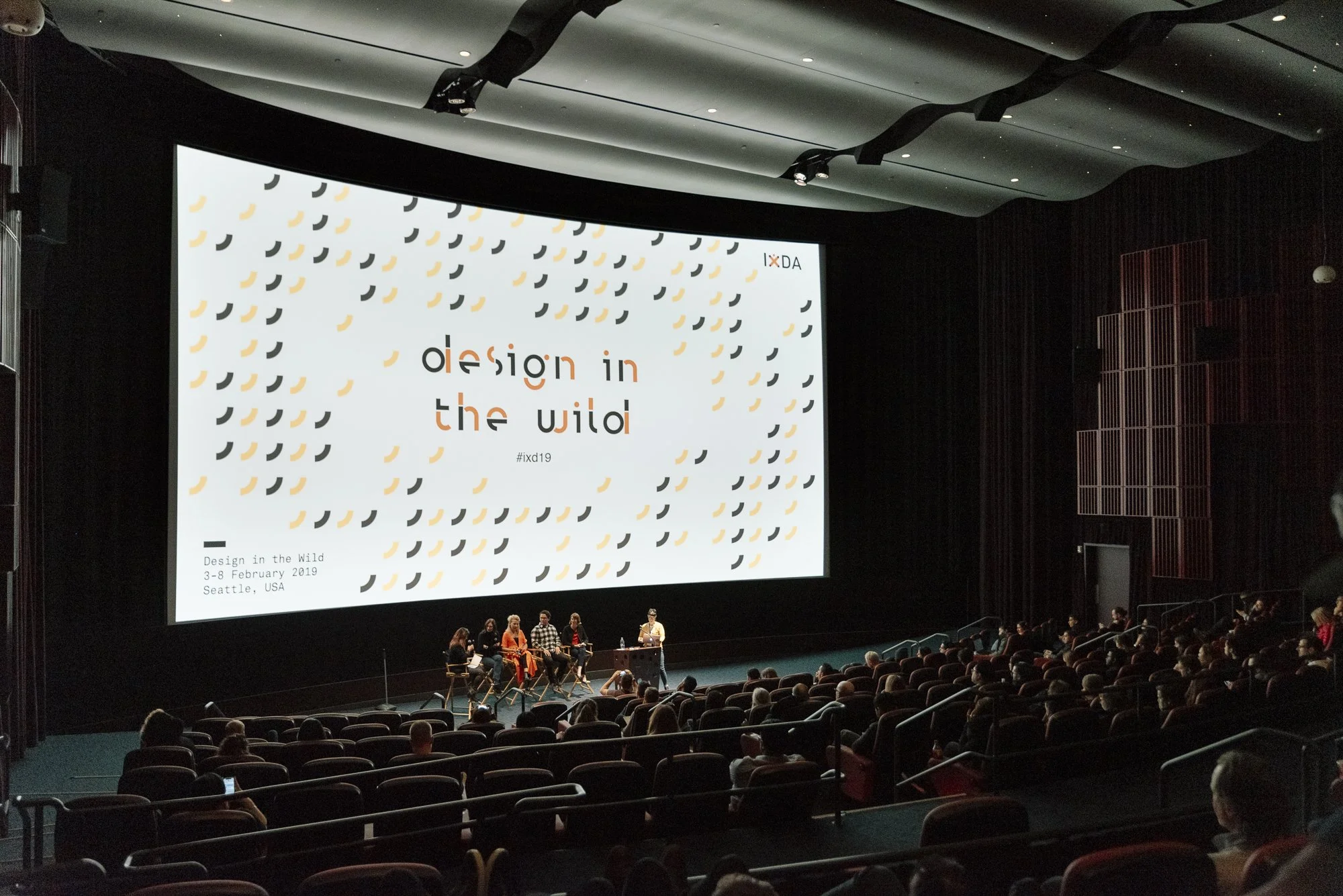 a presentation at a large theater